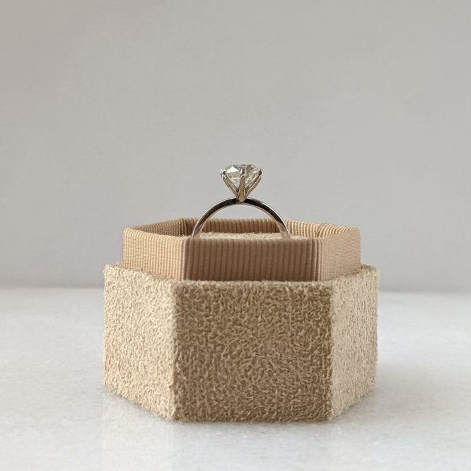 kayla engagement ring in luxury box