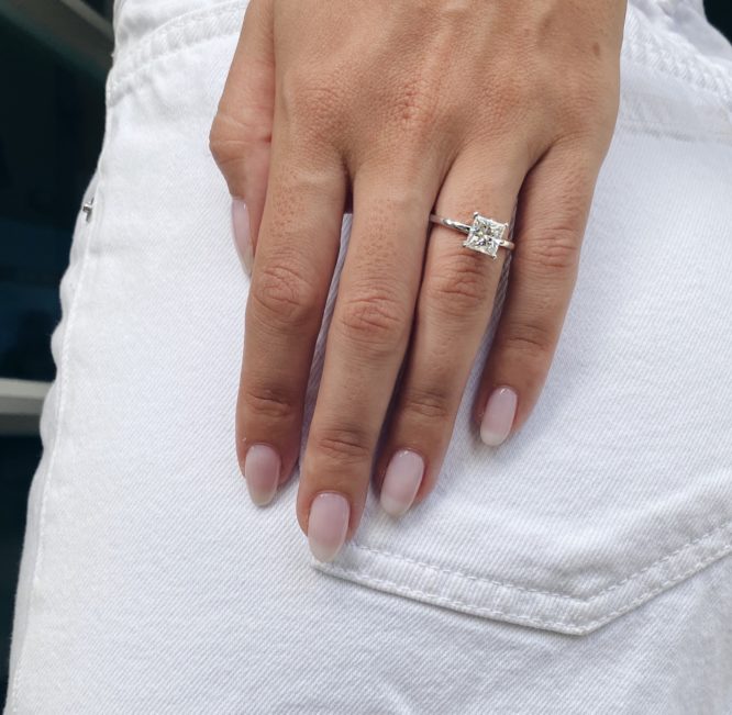 Aria ring - 1.5 carat princess cut diamond ring