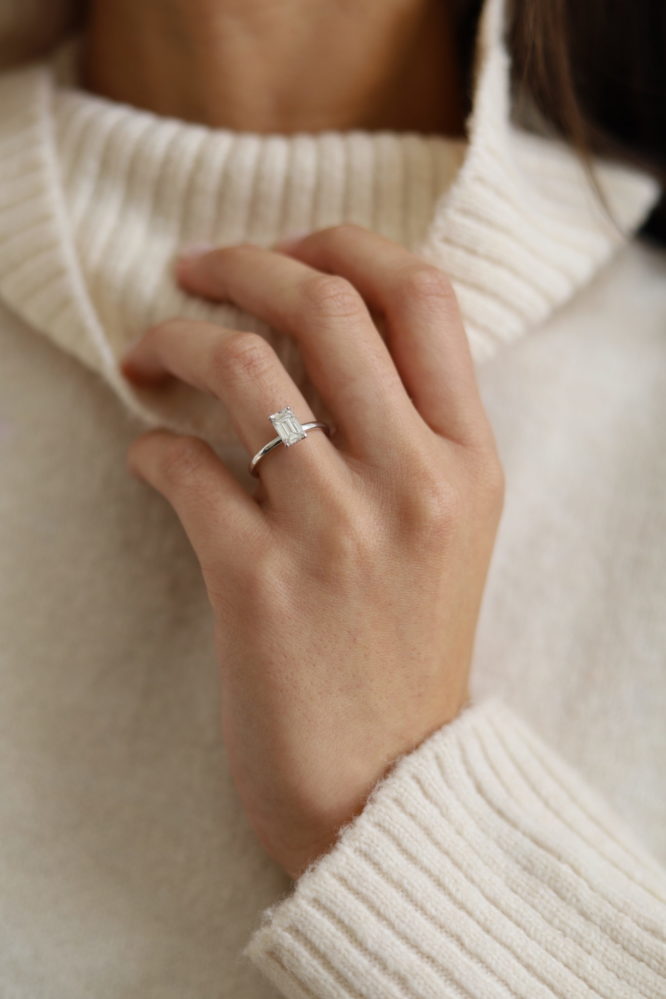 Naomi ring - 1.13 Carat Emerald Diamond Engagement Ring