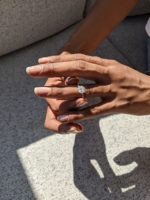 Kayla engagement ring on finger
