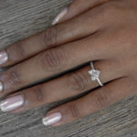 Ava ring - 1.29 diamond ring on a finger