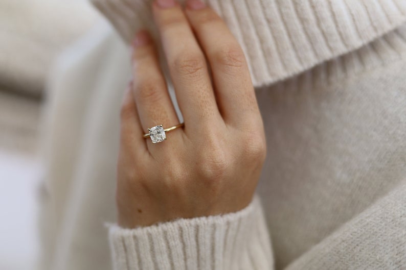 Natalie Ring - 1.71 Carat Square Cushion Diamond Engagement Ring