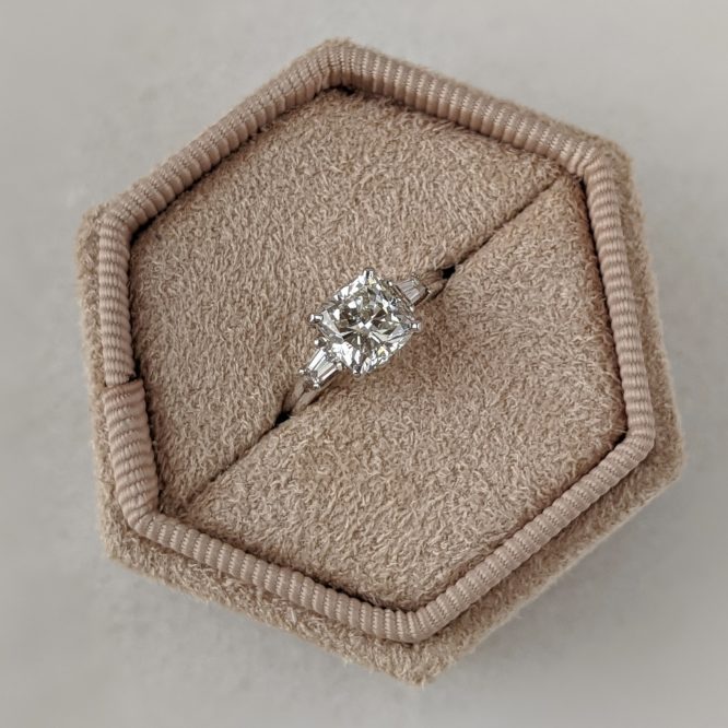 Camila ring 14K White Gold cushion diamond ring