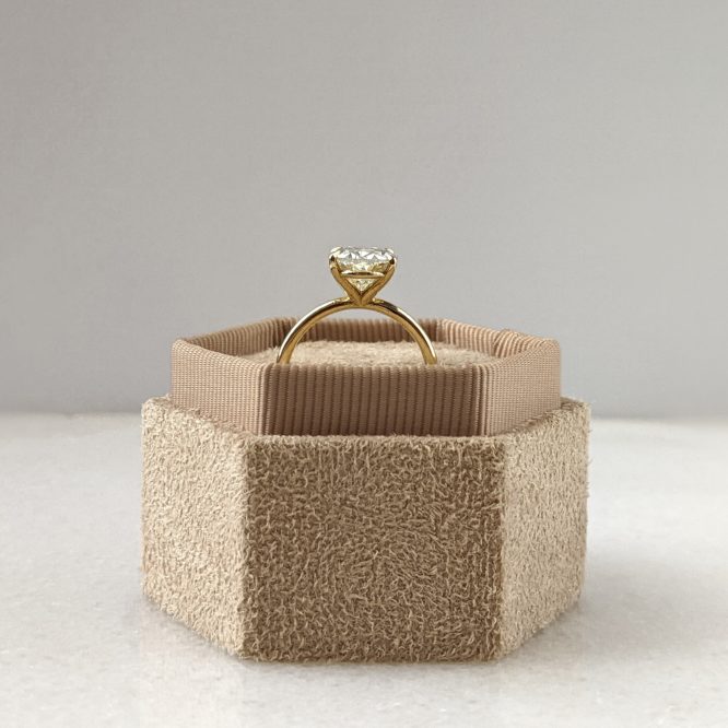 kim wedding ring in luxury box