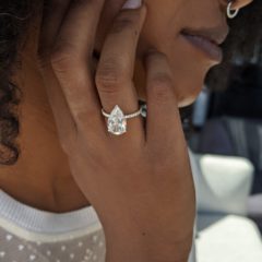 Jennifer ring - 3.3 carat pear shaped lab grown diamond ring