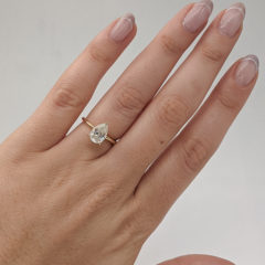 Nicole ring worn on a finger