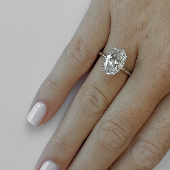 Olivia Ring - 3.05 Carat Oval Diamond Engagement Ring