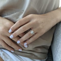 Bleeker ring - 2.58 carat diamond cushion cut ring on a finger
