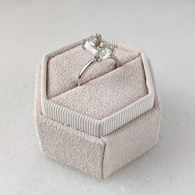 Brittany ring - 4.02 carat cushion lab-grown diamond ring