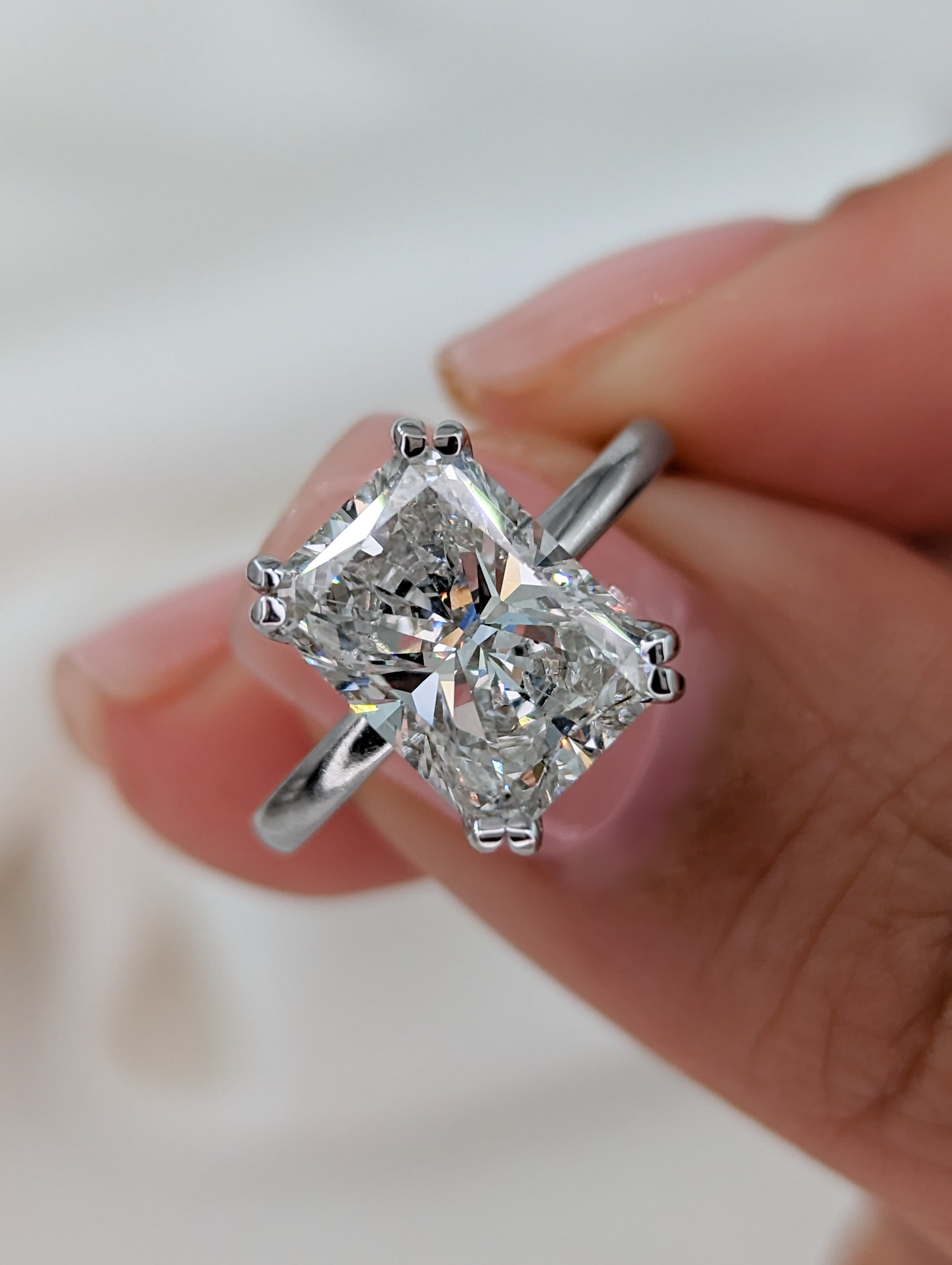 Cushion shaped diamond triple halo engagement ring setting 140-461 – Cut FJ  LLC.