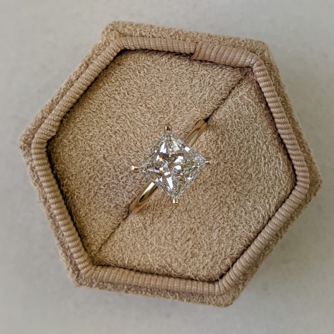 Sophia ring in a decorative box from the top