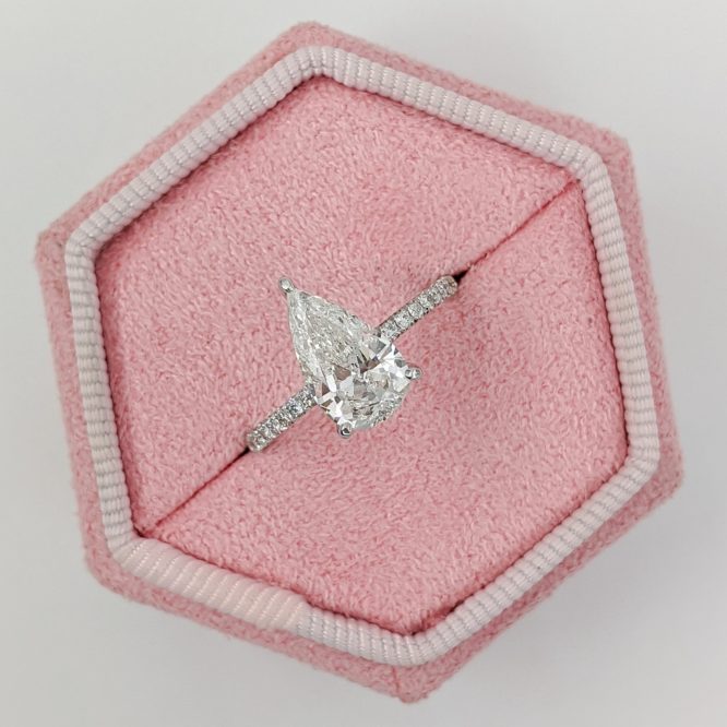 Violet Ring Pear Shape Diamond Wedding Ring