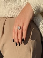 Taylor ring worn on a finger different angles