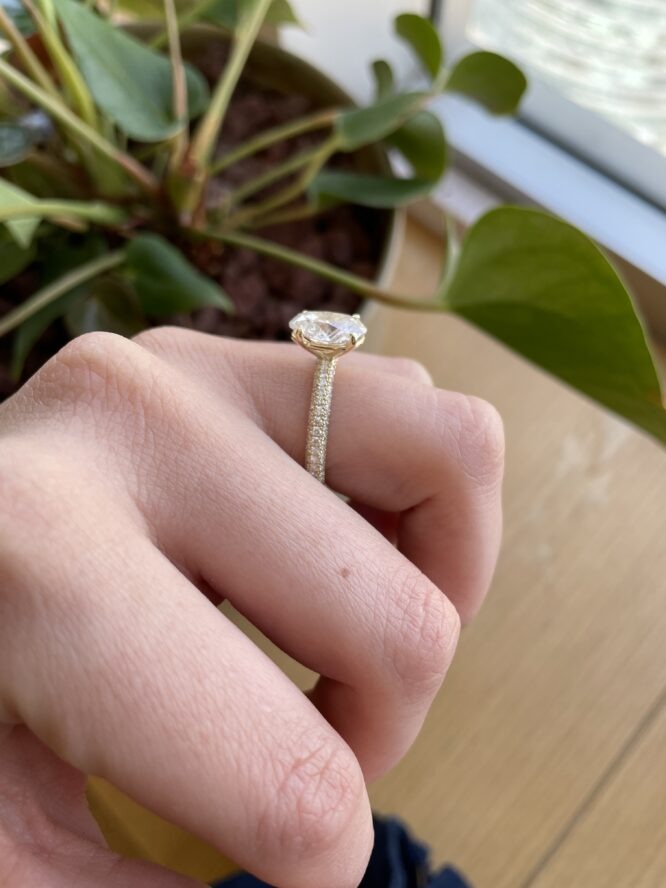 Lilian ring worn on a finger